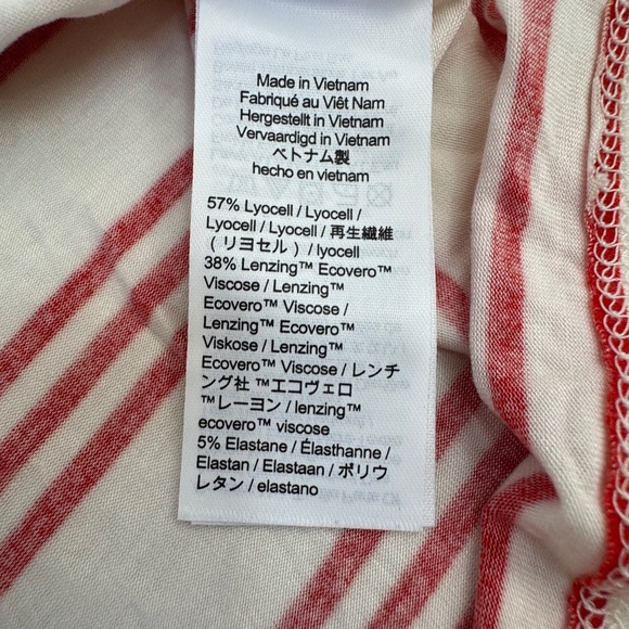J.Crew Womens ECO Dreamiest LS Henley 2pc. Strip Pajama Set Top Pants Sz. Large - Picture 6 of 15